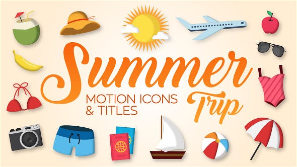 Summer Trip - Motion Icons & Titles