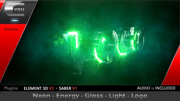 Neon Energy Glass Light Logo