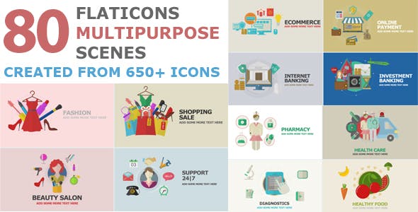 Flat Icons Multipurpose Scenes