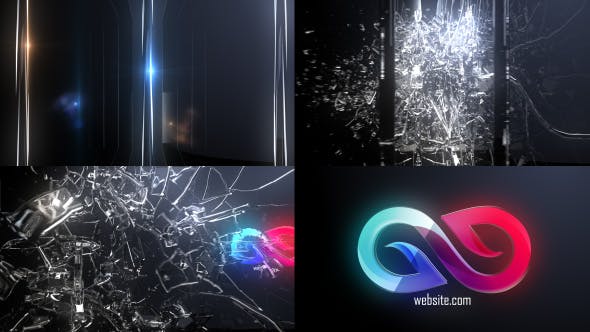 Abstract Glass Shatter Logo Opener