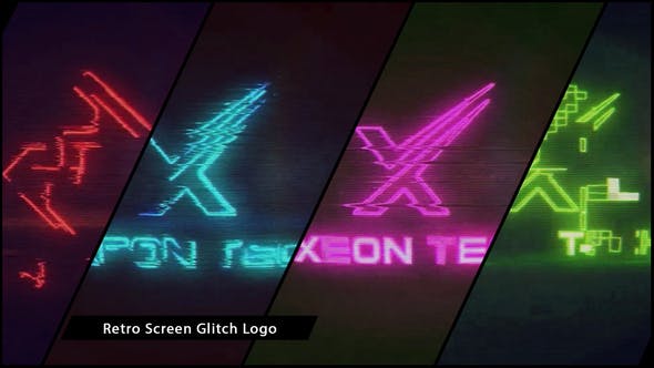 Retro Screen Glitch Logo