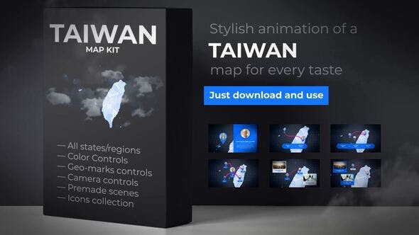 Taiwan Animated Map - Republic of China ROC Map Kit