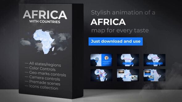 Africa Animated Map - Africa Map Kit