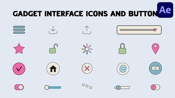 Download Gadget Interface Icons And Buttons for After Effects – Videohive