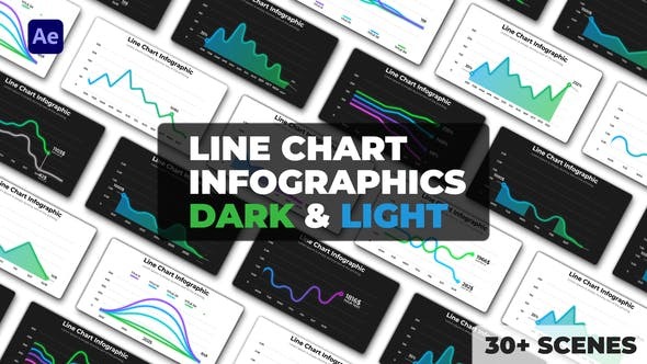 Download Line Chart Infographics | Dark and Light Themes – Videohive