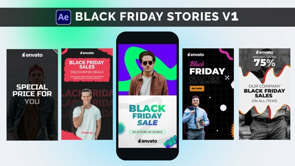 Download Black Friday Sales Stories – Typography – Videohive