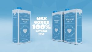 3D Mockup Milk Box