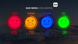 HUD Neon Icon Graphs