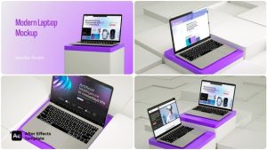 Modern Laptop Website Mockup