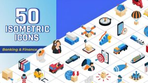 Isometric Icons Logistics and Management