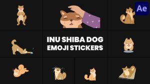 Inu Shiba Dog Emoji Stikers for After Effects