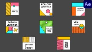 Abstract Square Titles for After Effects