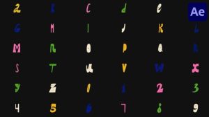 Hand Drawn Doodles Alphabet for After Effects