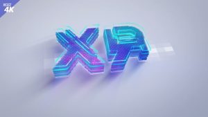 Digital White Clean 3D Logo Glitch