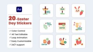 Easter Day Stickers Template