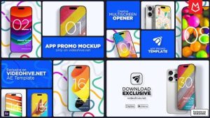 Modern Mobile Phone Mockup Template | Multiscreen Display for App Previews and UI Design