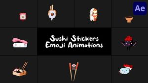 Sushi Stickers Emoji Animations for After Effects