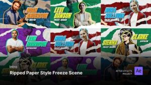 Intro – Ripped Paper Style Freeze Scene After Effects Template