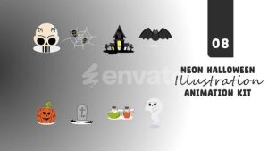 Neon Halloween Elements