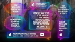 Neon Gradient Speech Bubbles