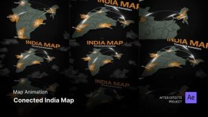 Map Animation – Connected India Map Animation After Effects Template
